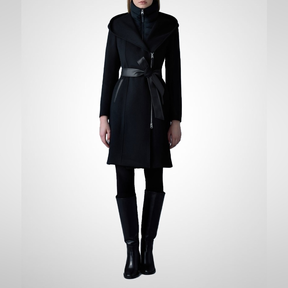 MACKAGE SHIA-SLB BLACK XS - BRAND NEW LADIES WOOL COAT - Picture 2 of 7